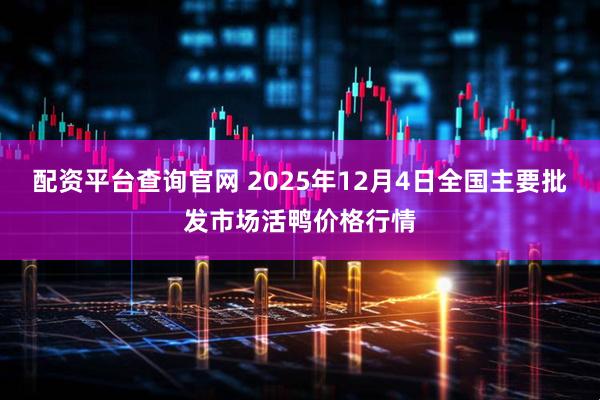 配资平台查询官网 2025年12月4日全国主要批发市场活鸭价格行情