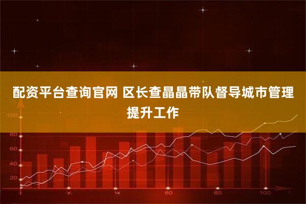 配资平台查询官网 区长查晶晶带队督导城市管理提升工作